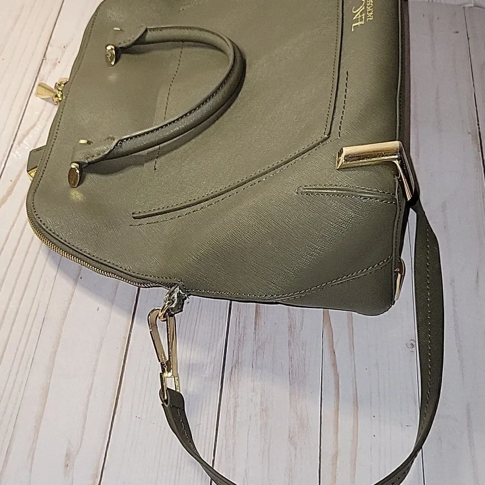 Zac Posen Daphne Dome Top Handle Saffiano Shoulder Bag w/ Luggage Tag